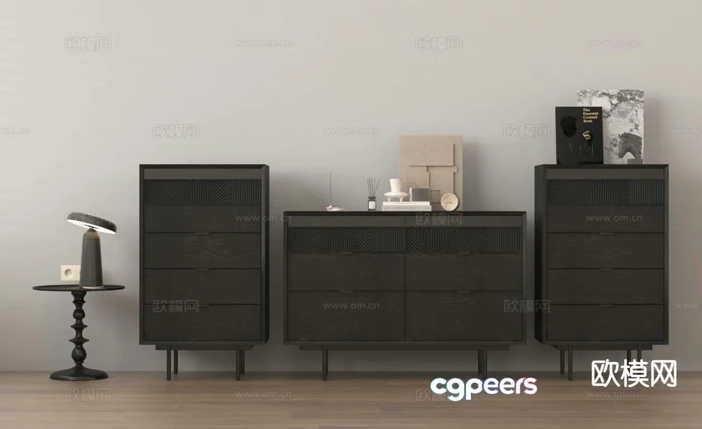 Modern side cabinet drawer cabinet entrance cabinet storage cabinet 3D model
