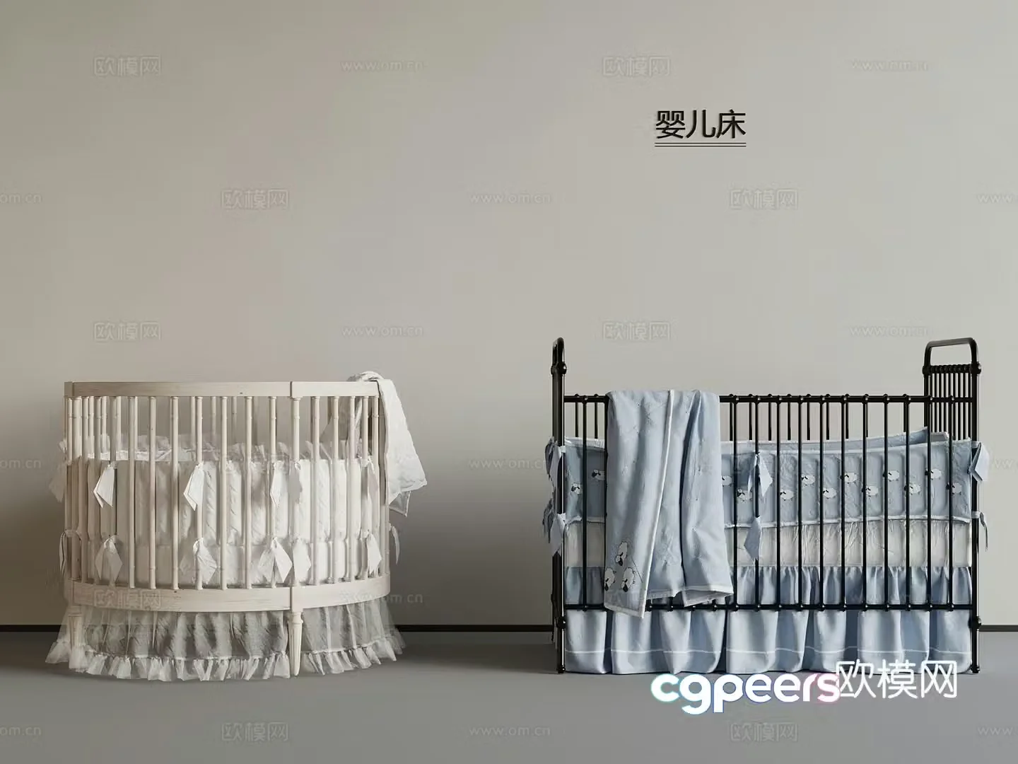 11 French crib 3d model