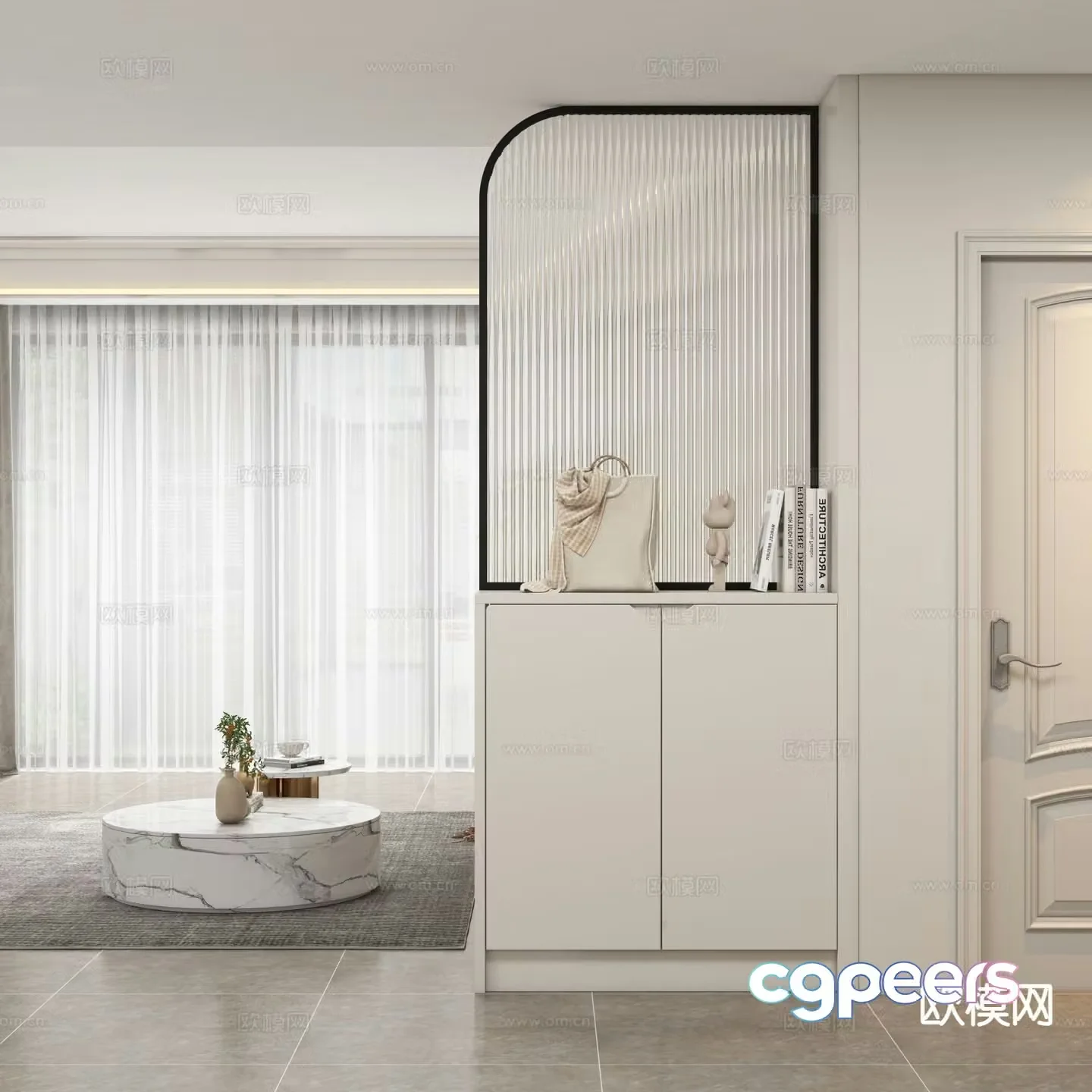 Modern entrance cabinet partition cabinet 3d model
