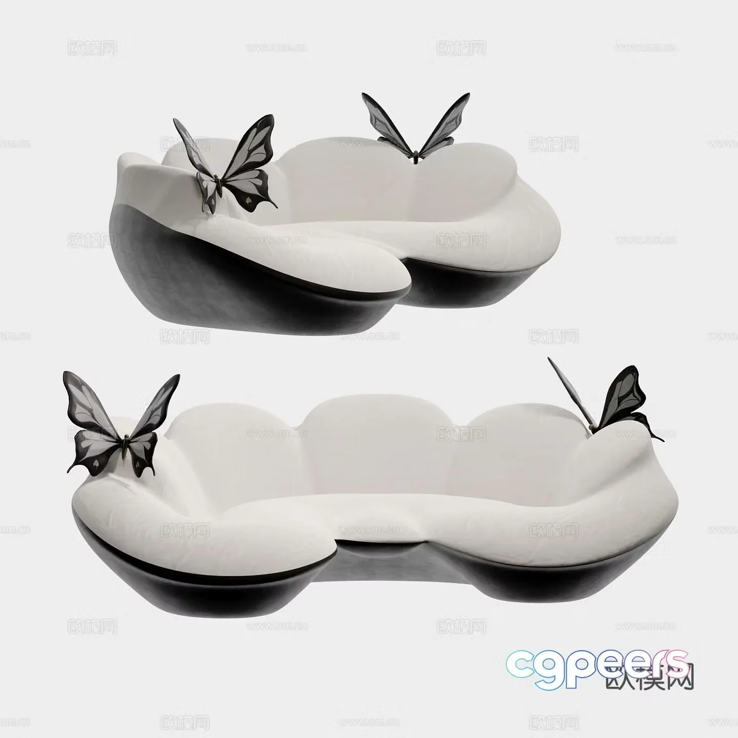 Modern curved sofa special shaped sofa 3d model