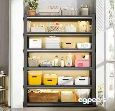 Grey Shelving Unit 3D Model – 9411 – VRAY Render