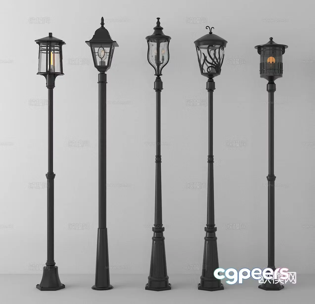 Street lights outdoor lights 3d model