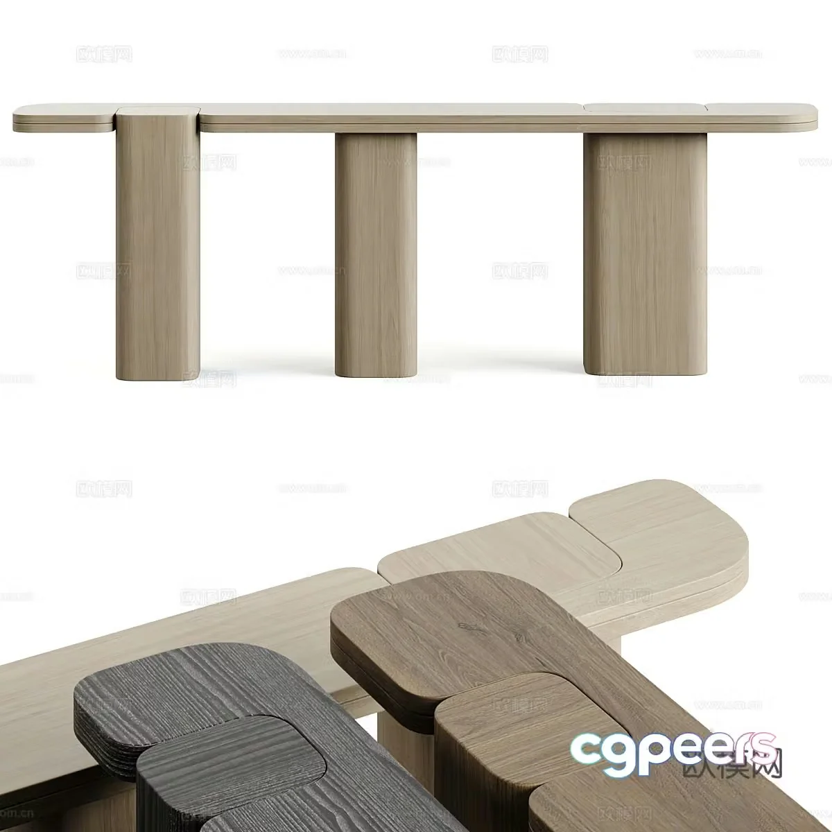 New Chinese style light luxury end viewing platform 3D model