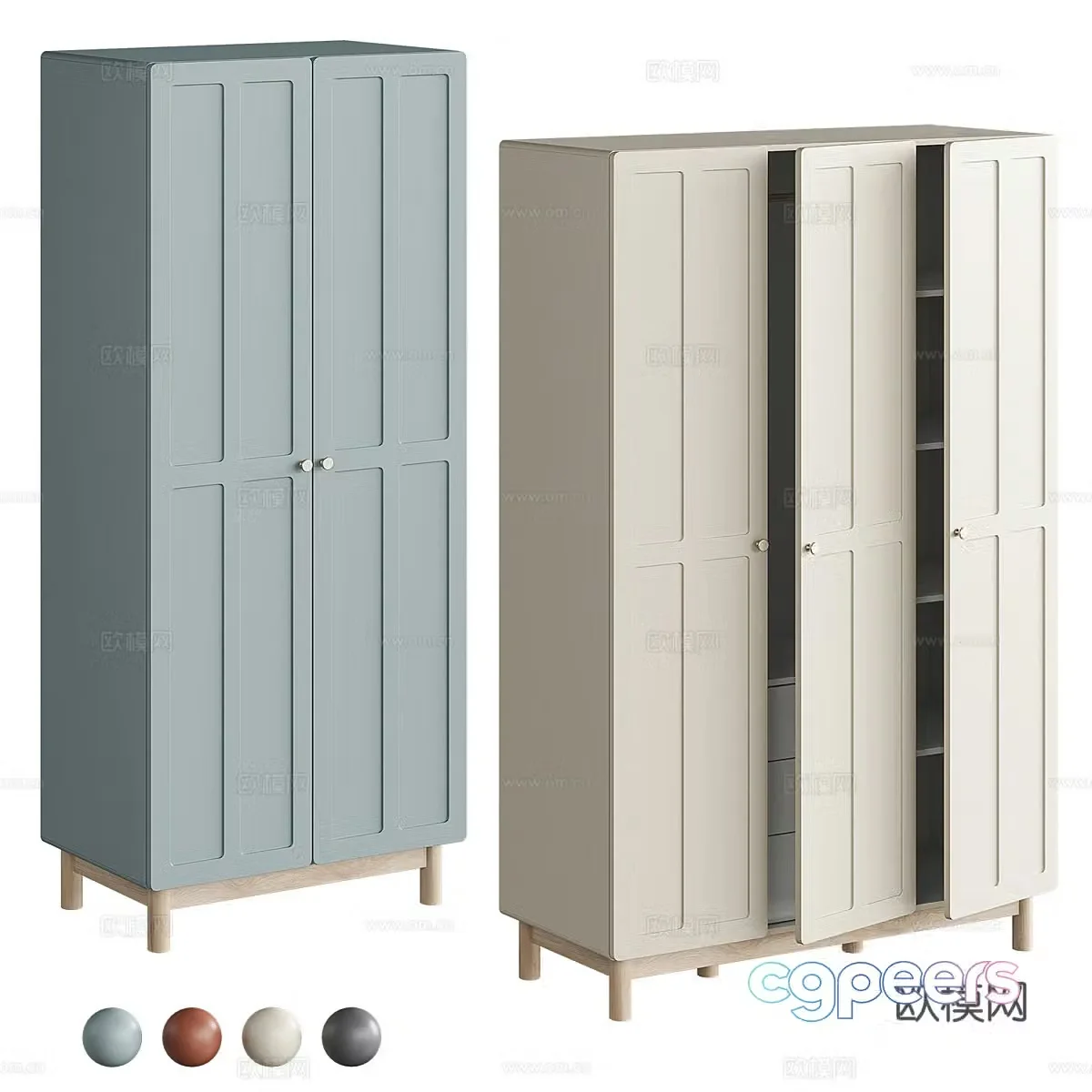 Nordic finished wardrobe 3D model