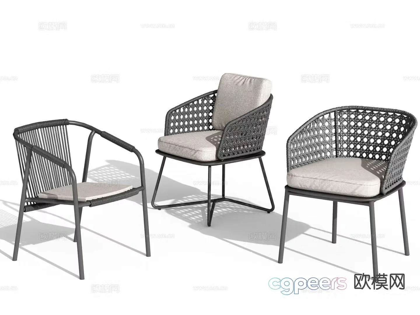 Modern outdoor chair leisure chair 3d model