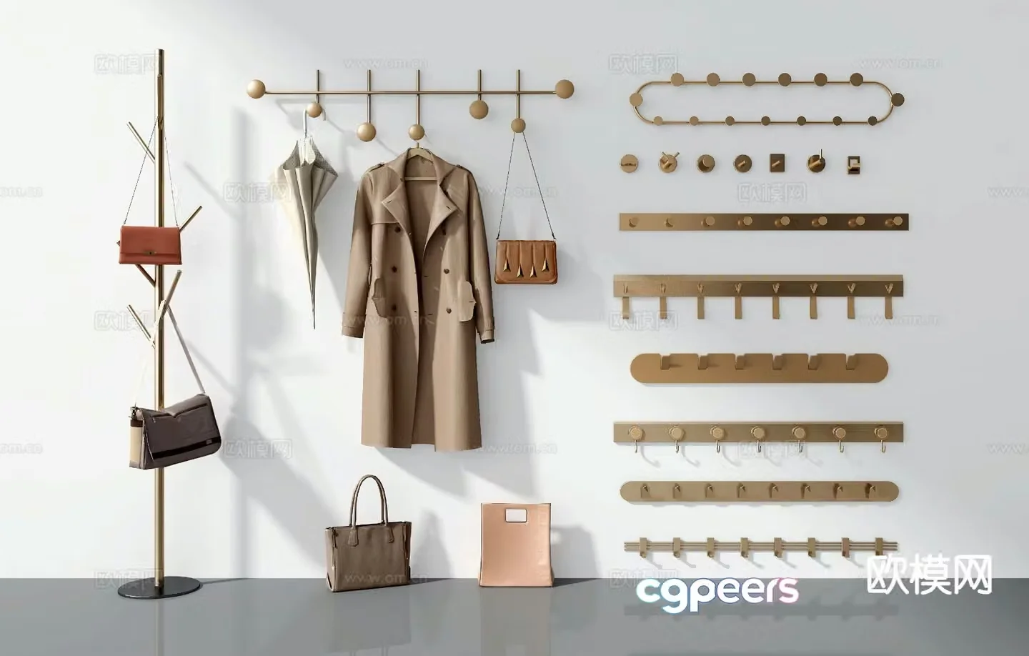 Modern coat hook coat hanger 3d model