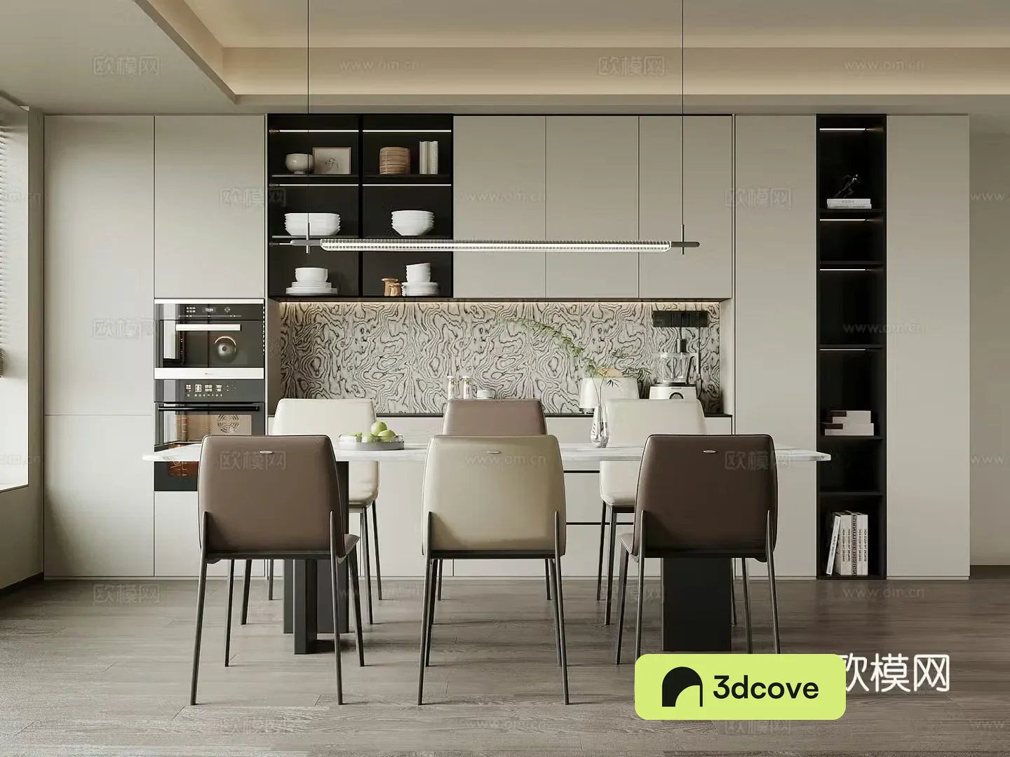 Modern restaurant wine cabinet dining table and chair