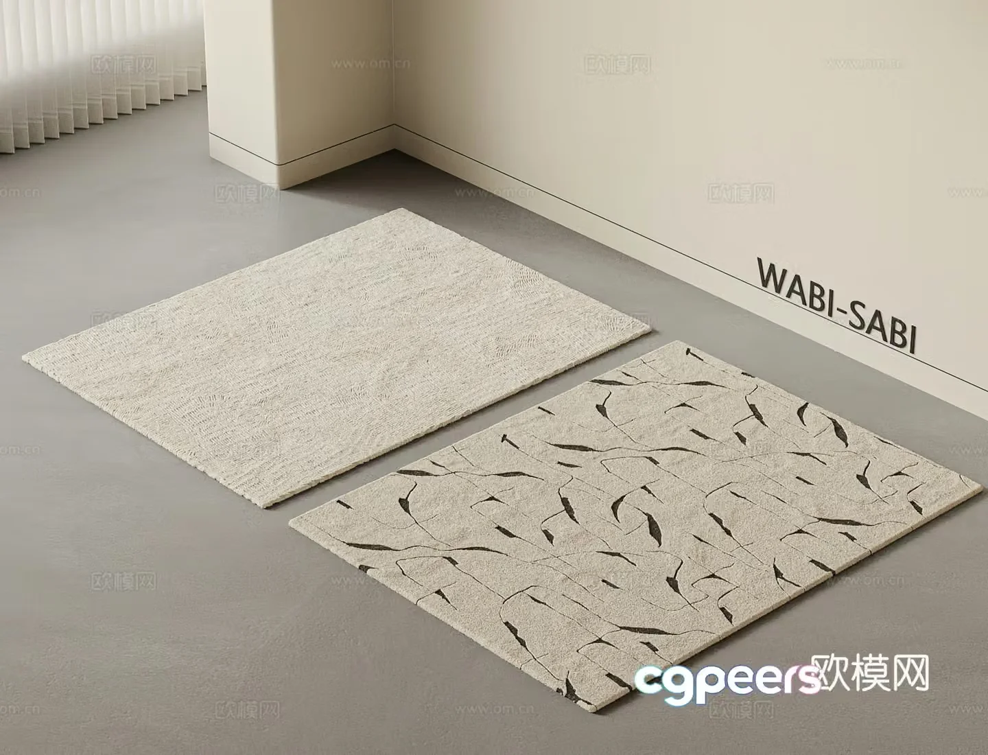 Modern cream style carpet combination black and white carpet plush carpet Wasabi carpet medieval carpet 3d model