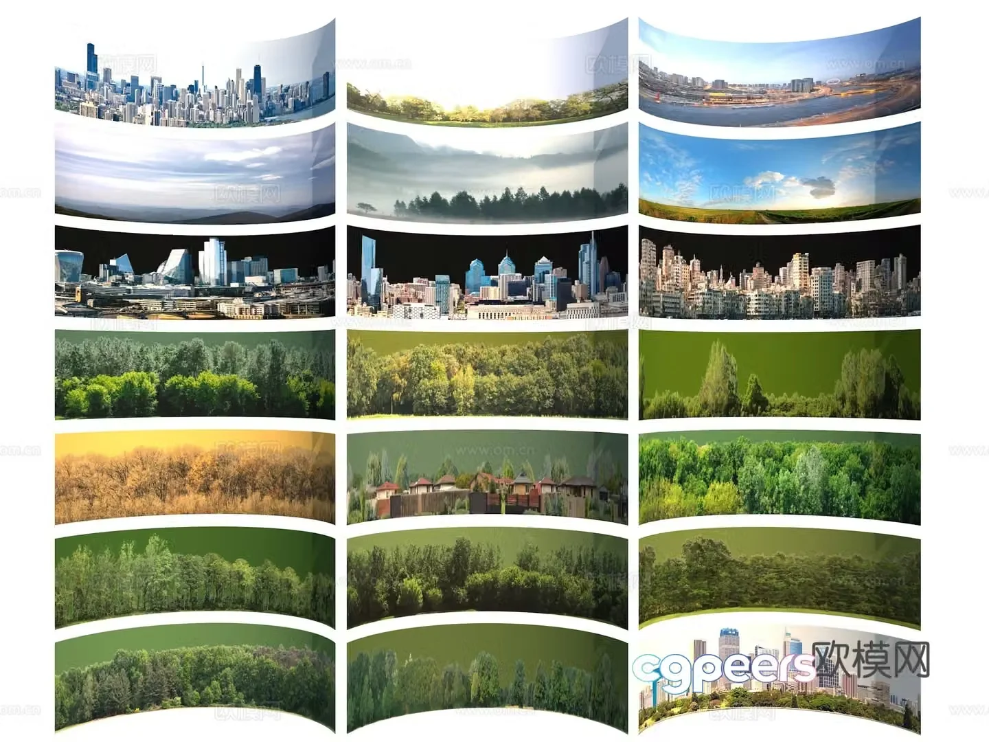 Modern background forest distant view forest ball sky background forest circular forest exterior building exterior tree 3D model