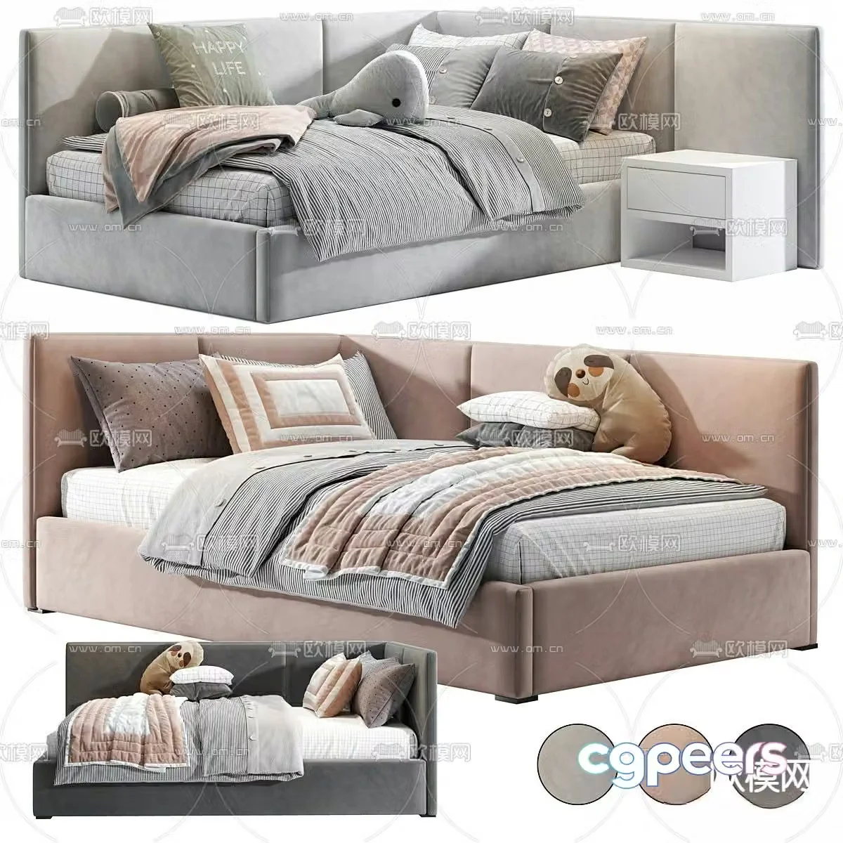 corner bed 3d model