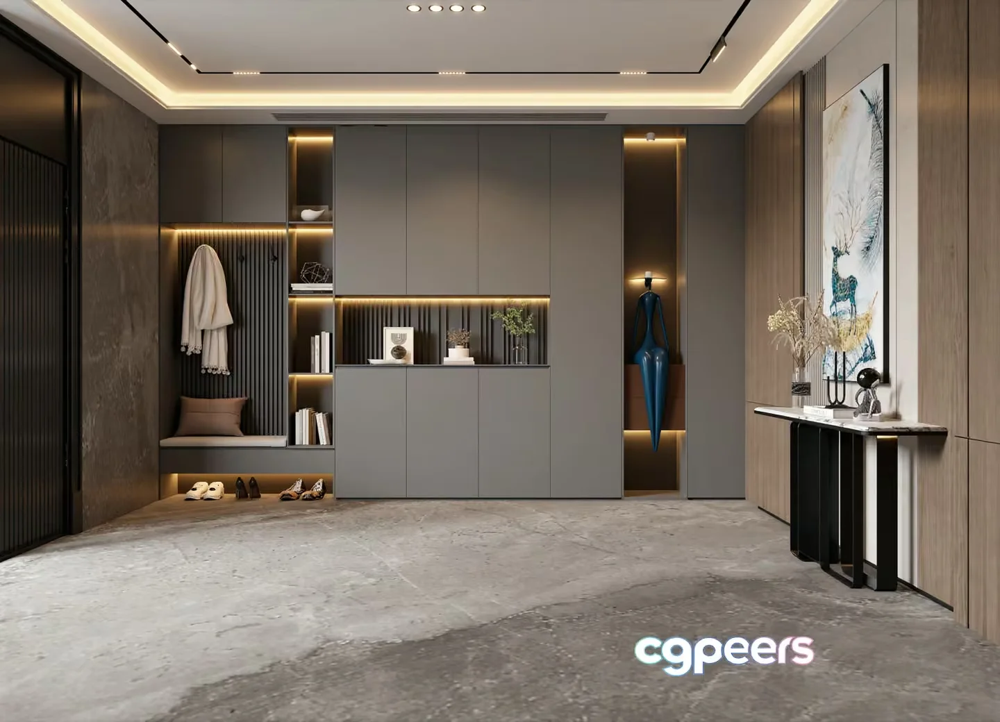 Modern Entrance Hallway 3D Model – 7612 – VRAY Render