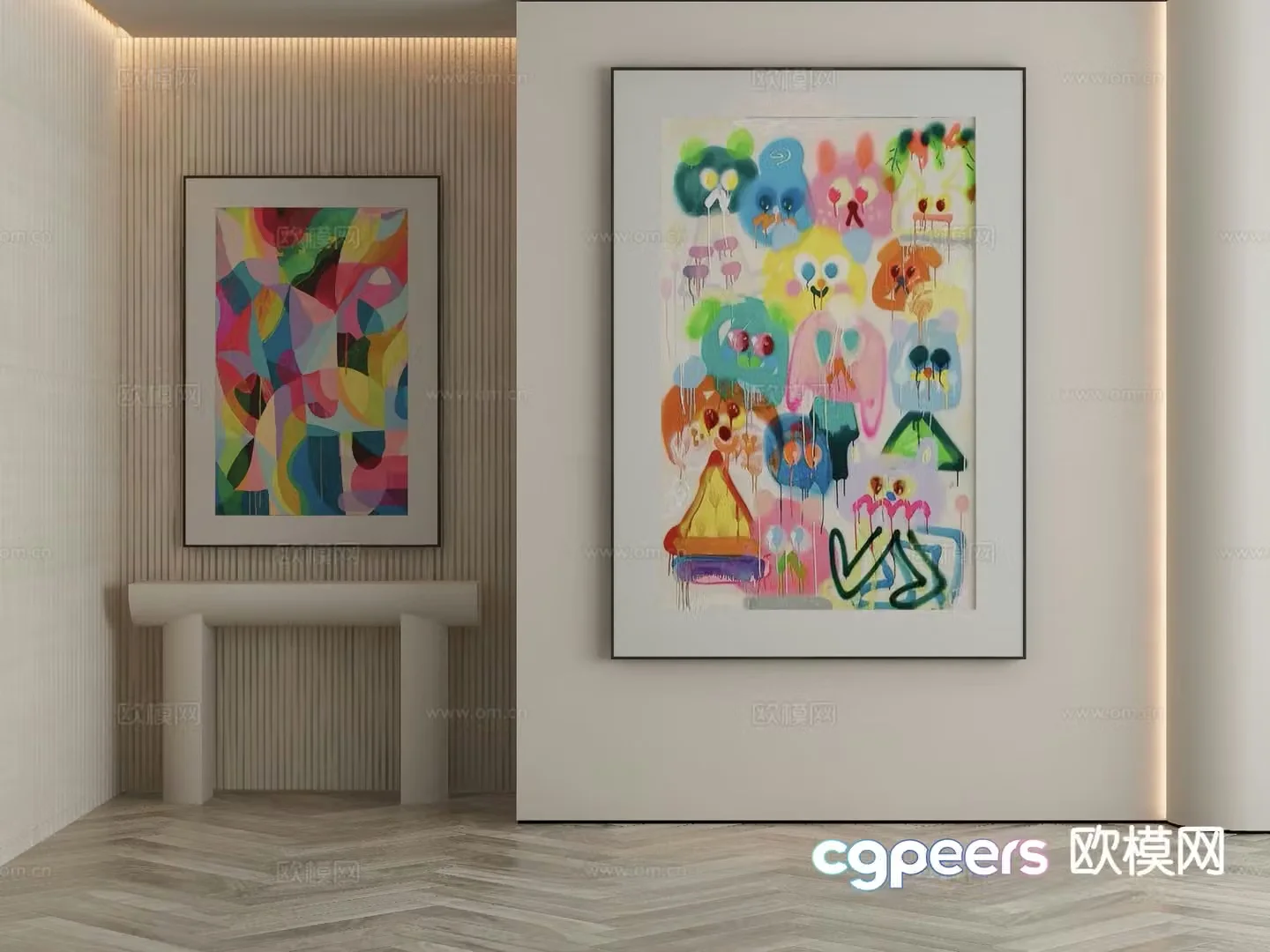 Modern decorative painting cartoon painting children’s hanging painting 3D model