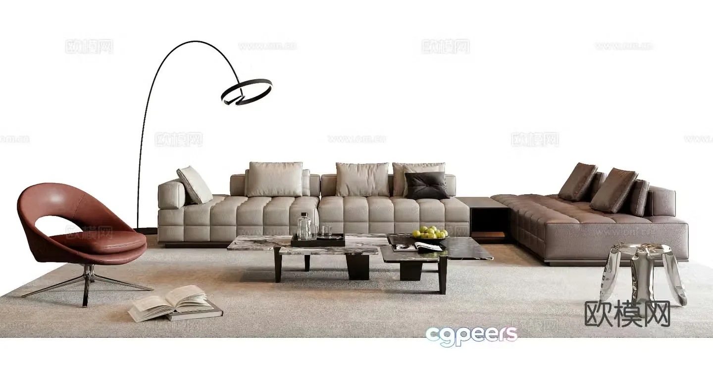 Italian sectional sofa 3d model