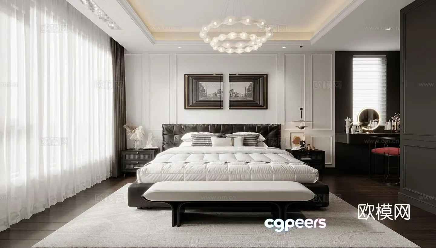 Modern French bedroom 3d model
