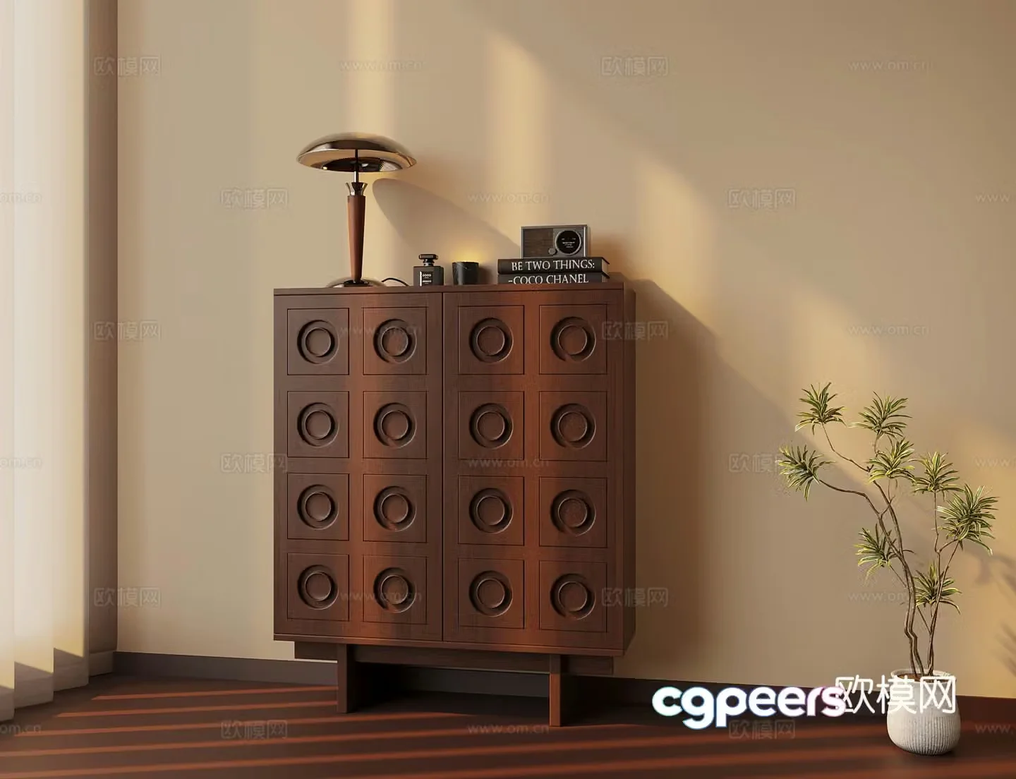 3D model of medieval style porch cabinet