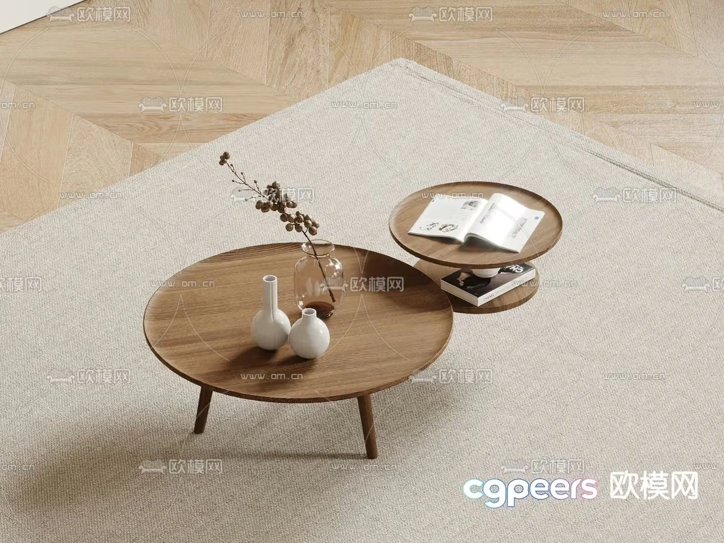 Nordic coffee table mother-in-law coffee table 3d model