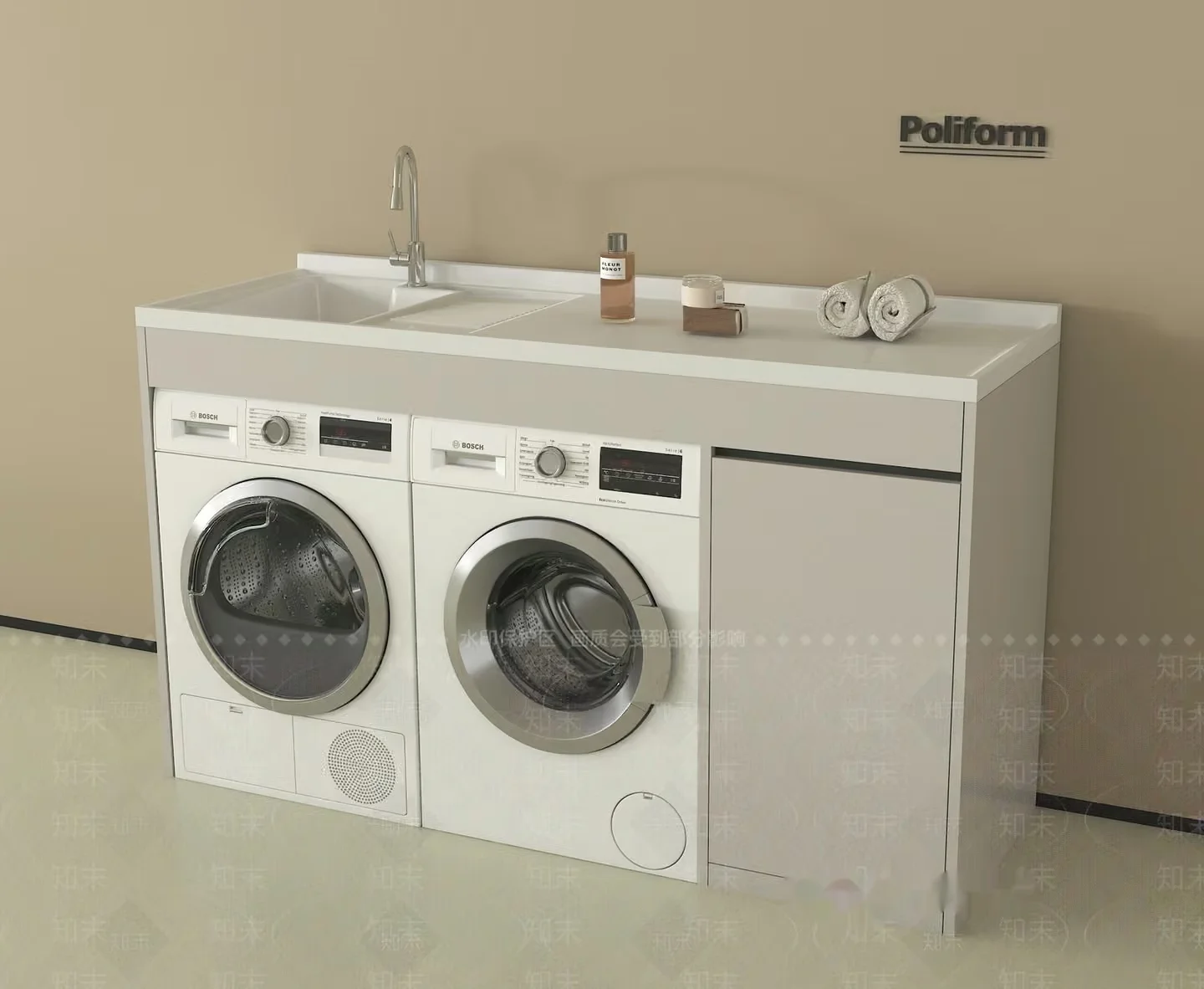 A Modern Laundry Room 3D Model – 6143 – VRAY Render