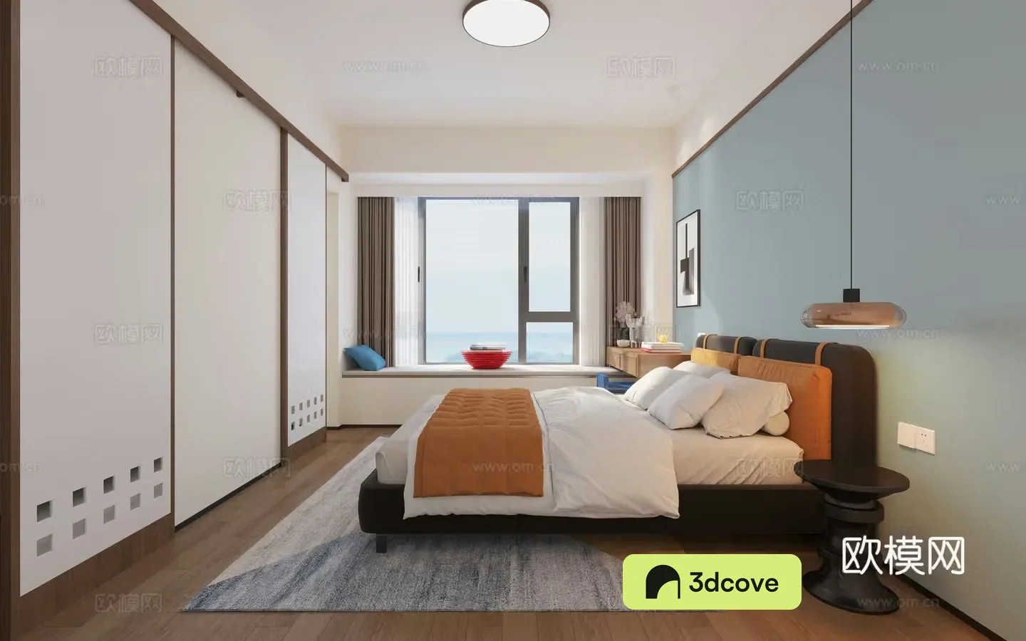 Memphis style bedroom Bauhaus master bedroom