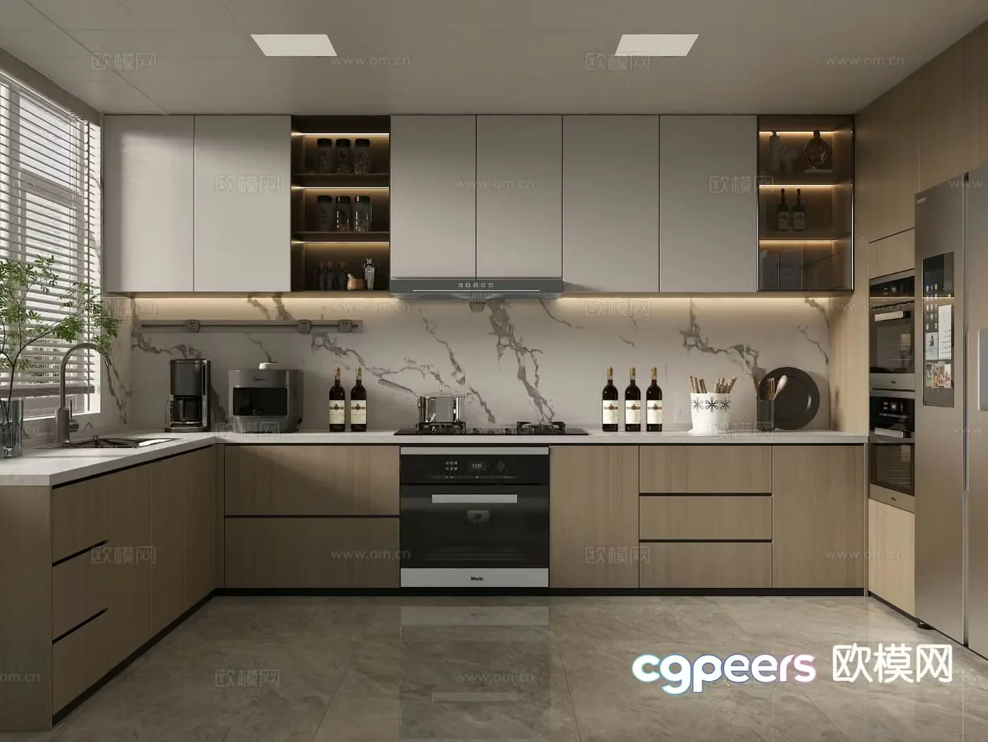 modern kitchen cabinet 3d model