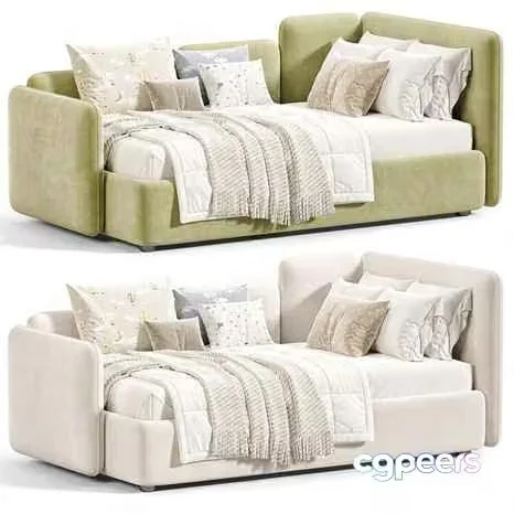 Two Beige Daybeds 3D Model – 18964 – VRAY Render