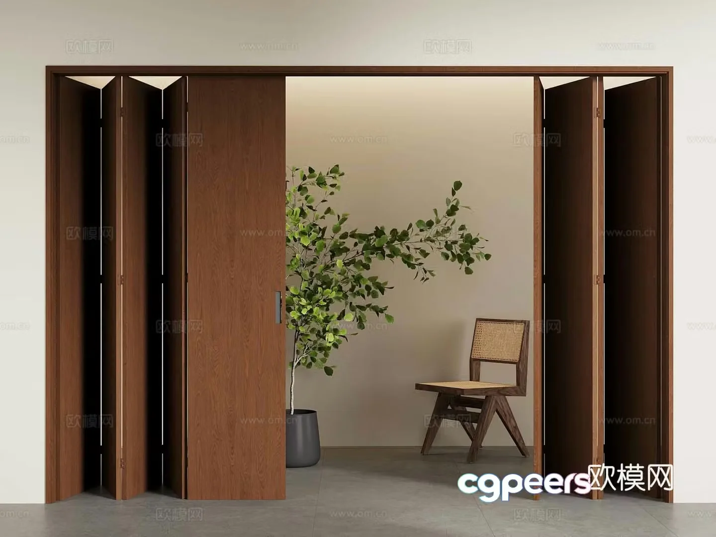 Middle-aged folding door 3D model