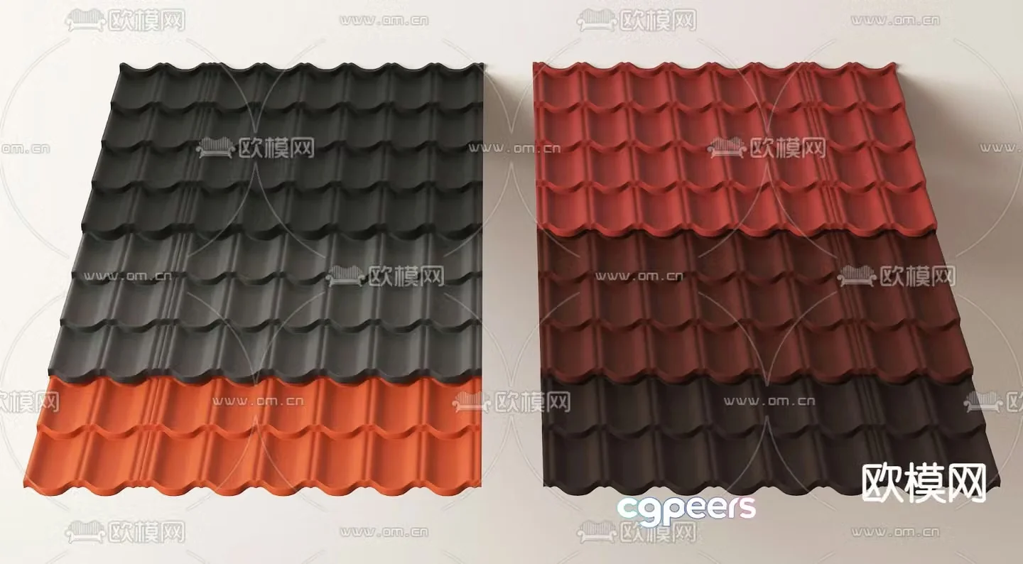 New Chinese tiles glazed tiles resin tiles 3D model