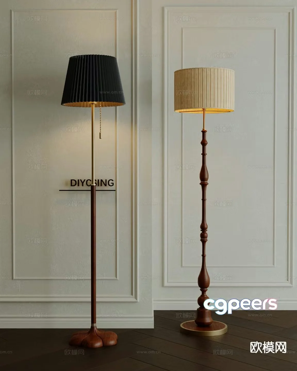 French floor lamp 3d model