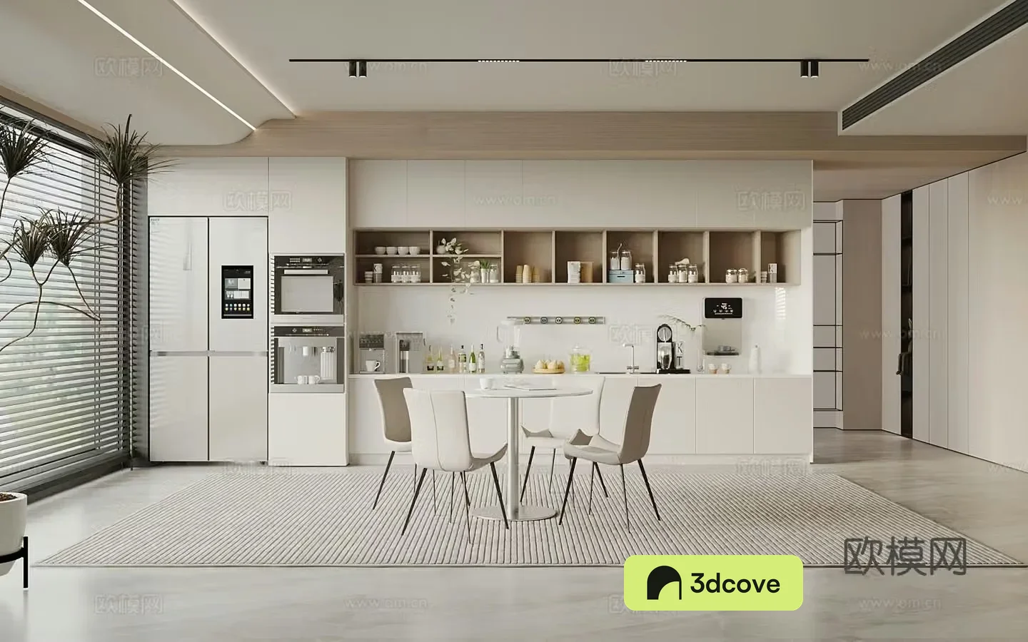 Modern tea room leisure table and chair negotiation table and chair coffee machine water dispenser pipeline machine refrigerator