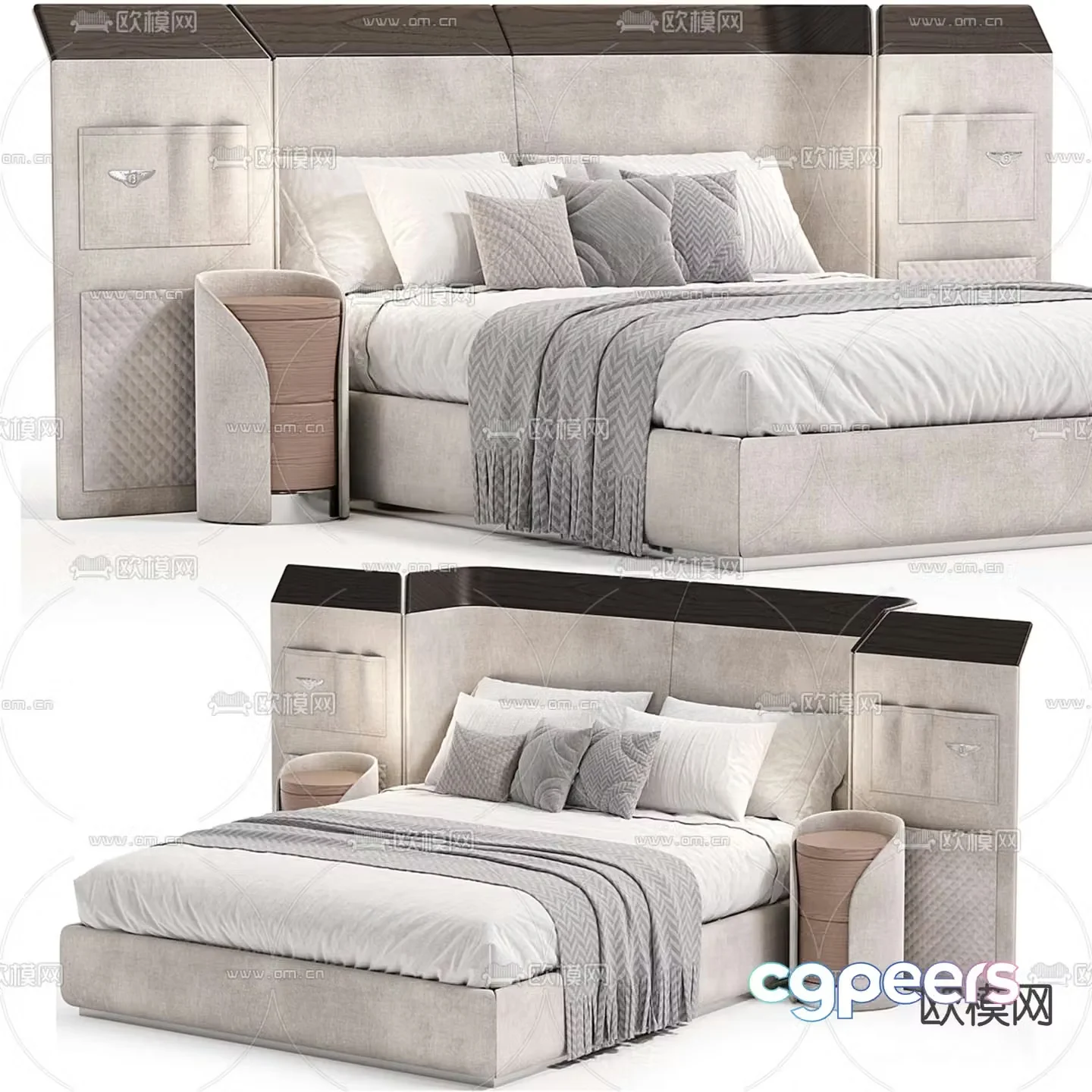 Bentley Ramsey modern double bed 3d model