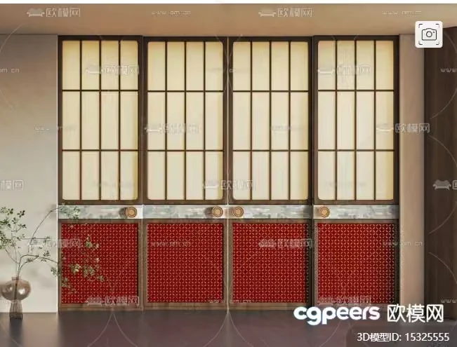Traditional Japanese Window 3D Model – 18635 – VRAY Render