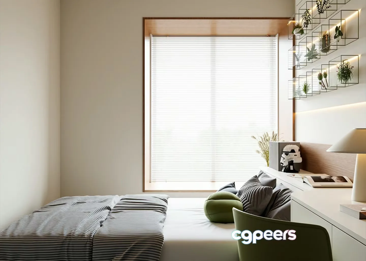 Modern Minimalist Bedroom 3D Model – 22188 – VRAY Render