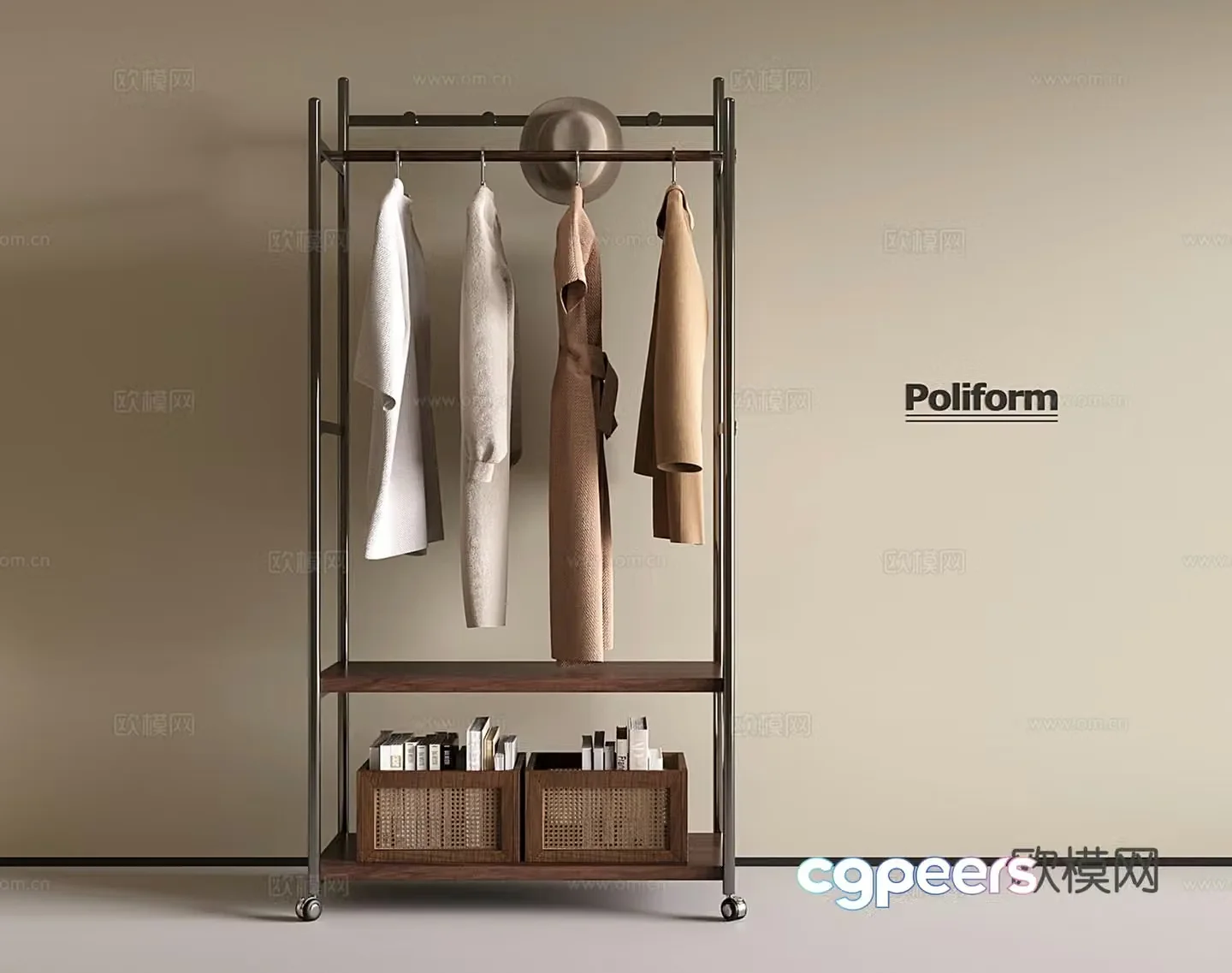 Middle Ages Now Hanging Clothes Hanger Floor Clothes Hanger Clothes Hanger Clothes Hanger 3D Model