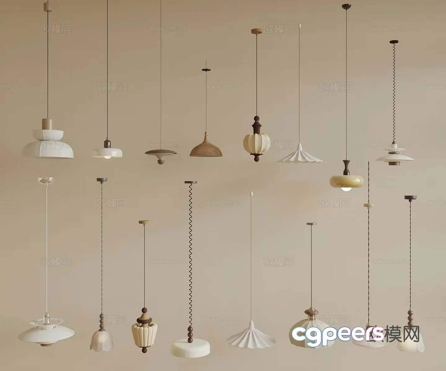 Medium-old small chandelier Medium-old cream style small chandelier Medium-old bedside chandelier Wasabi Medium-old small chandelier 3D model