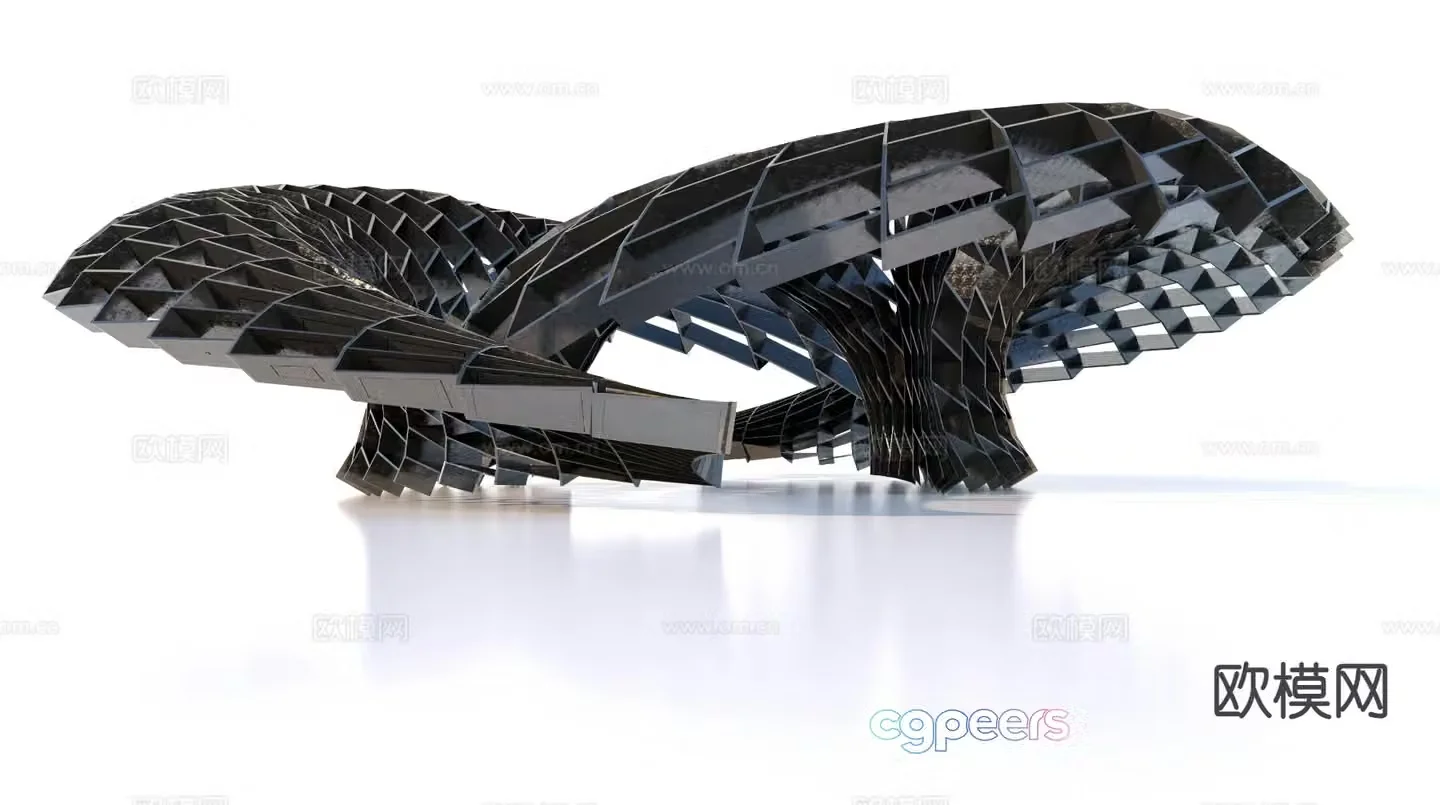 Cyclone special-shaped pavilion gallery 3D model