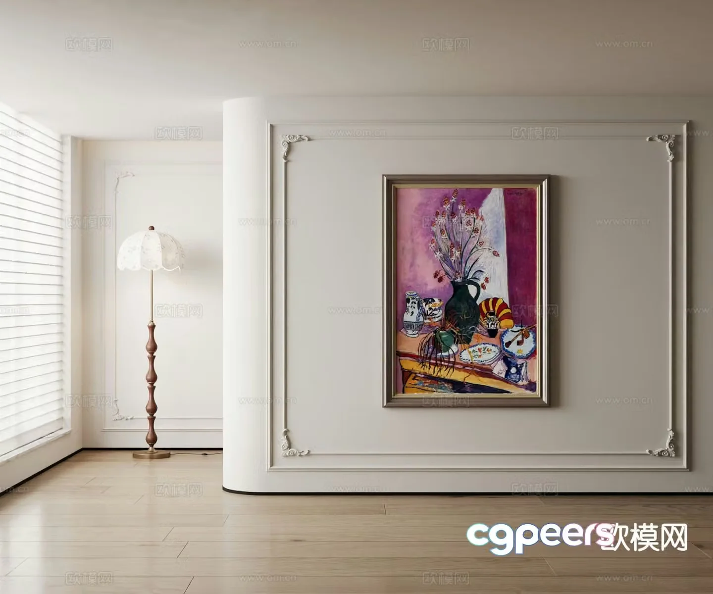 American decorative painting oil painting 3d model