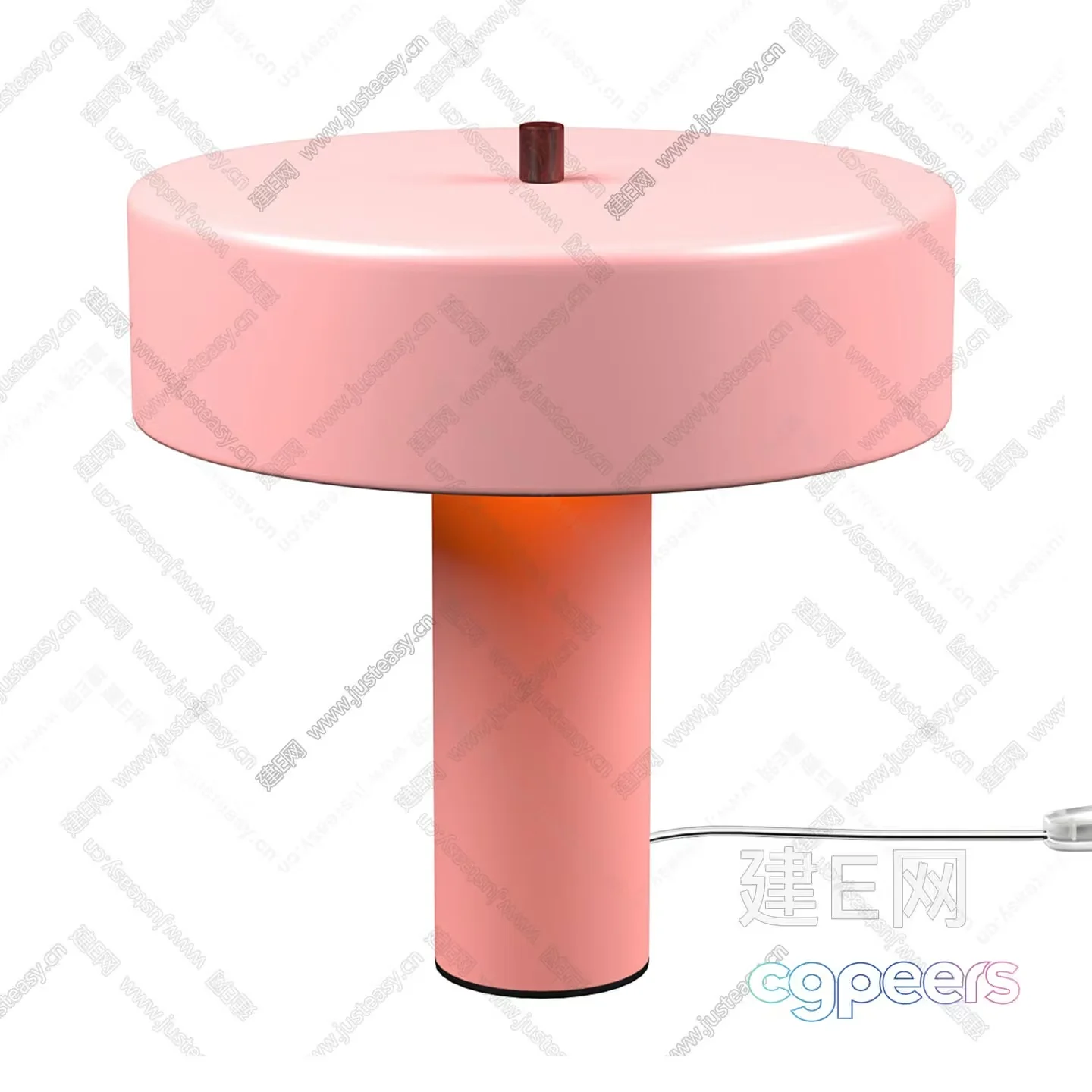 A Pink Lamp With A Round Base And A Cylindrical Neck 3D Model – 12428 – VRAY Render