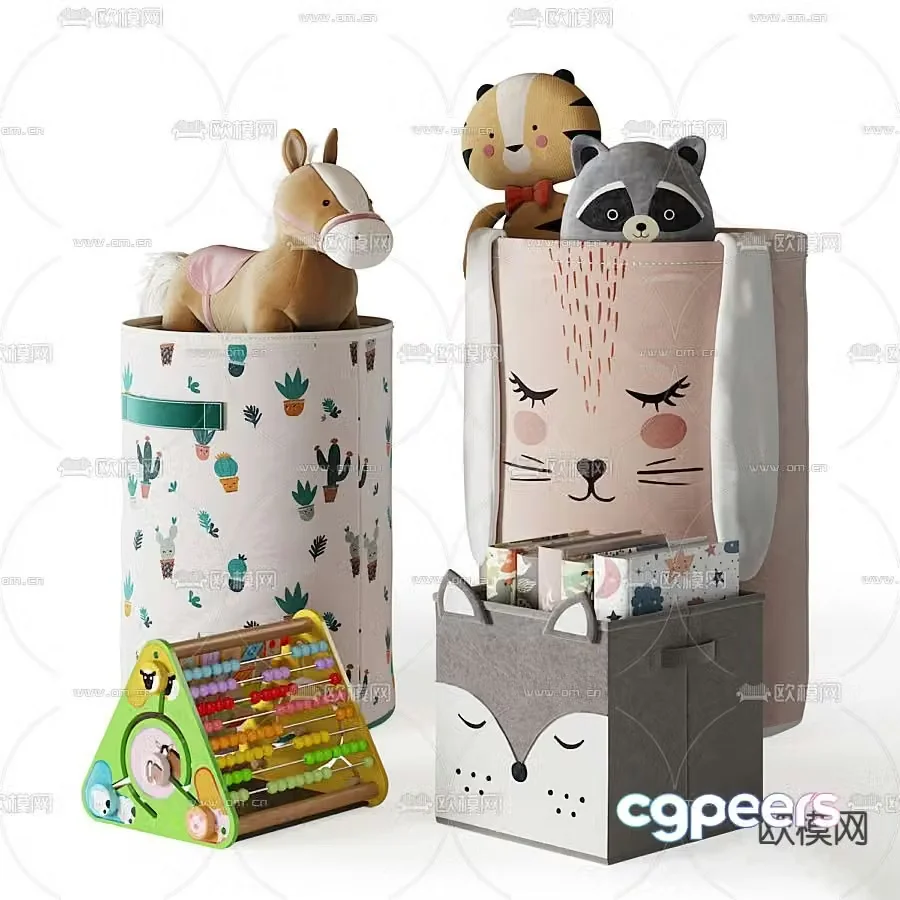 Modern children’s toy storage basket 3D model