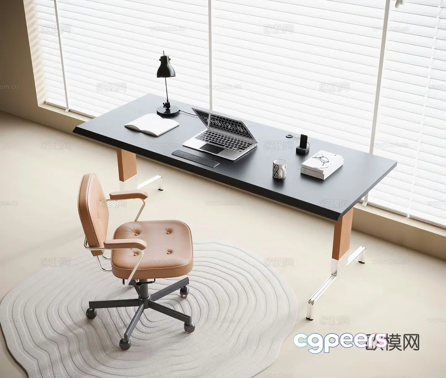 Lift desk and chair computer desk and chair office chair 3d model