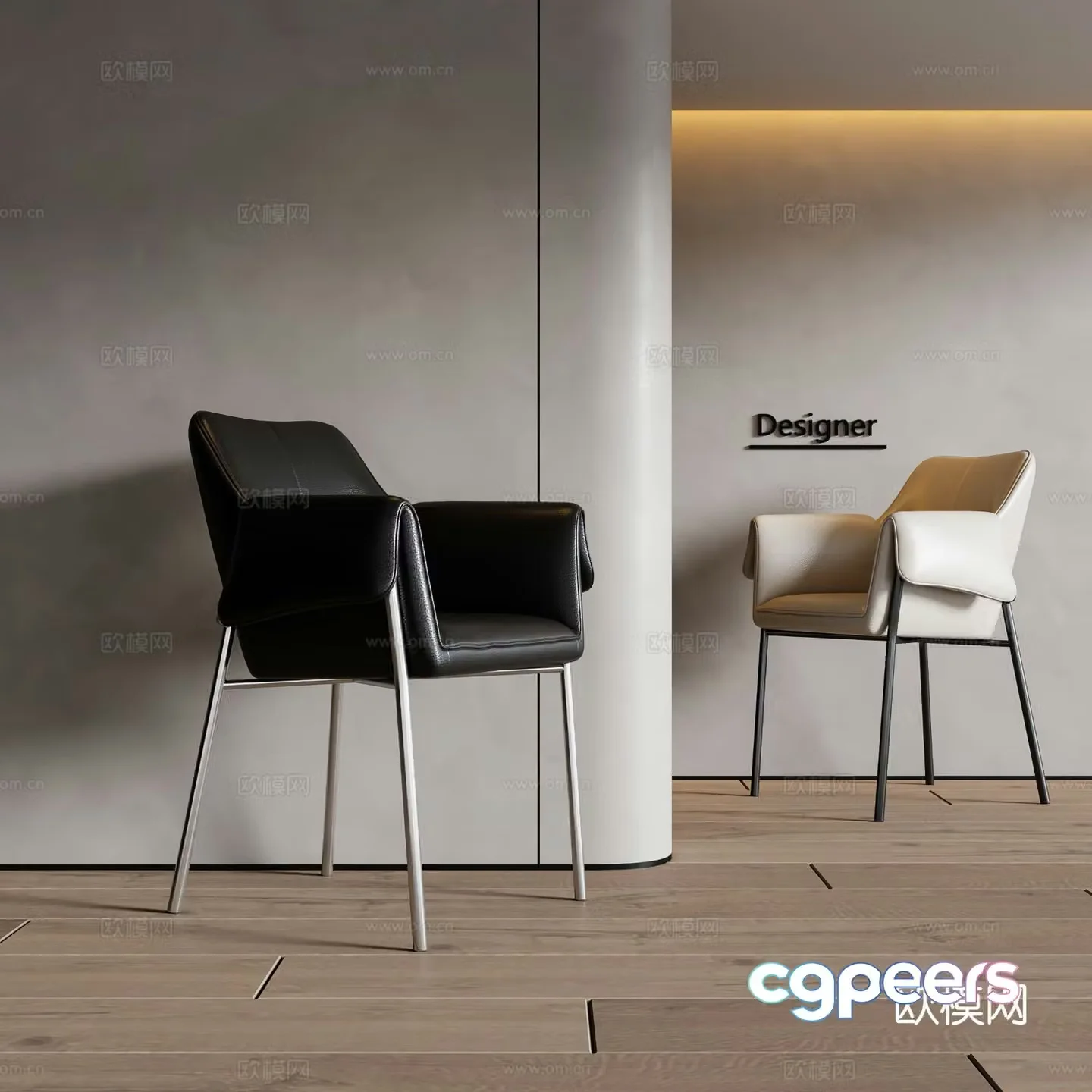 Modern chair dining chair 3d model