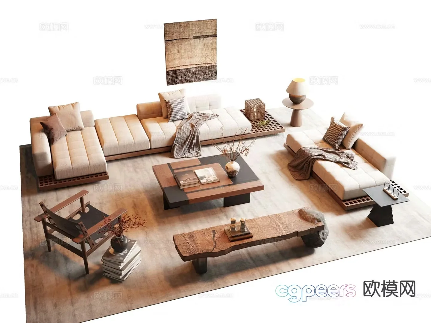 Wabi Sabi modular sofa 3d model