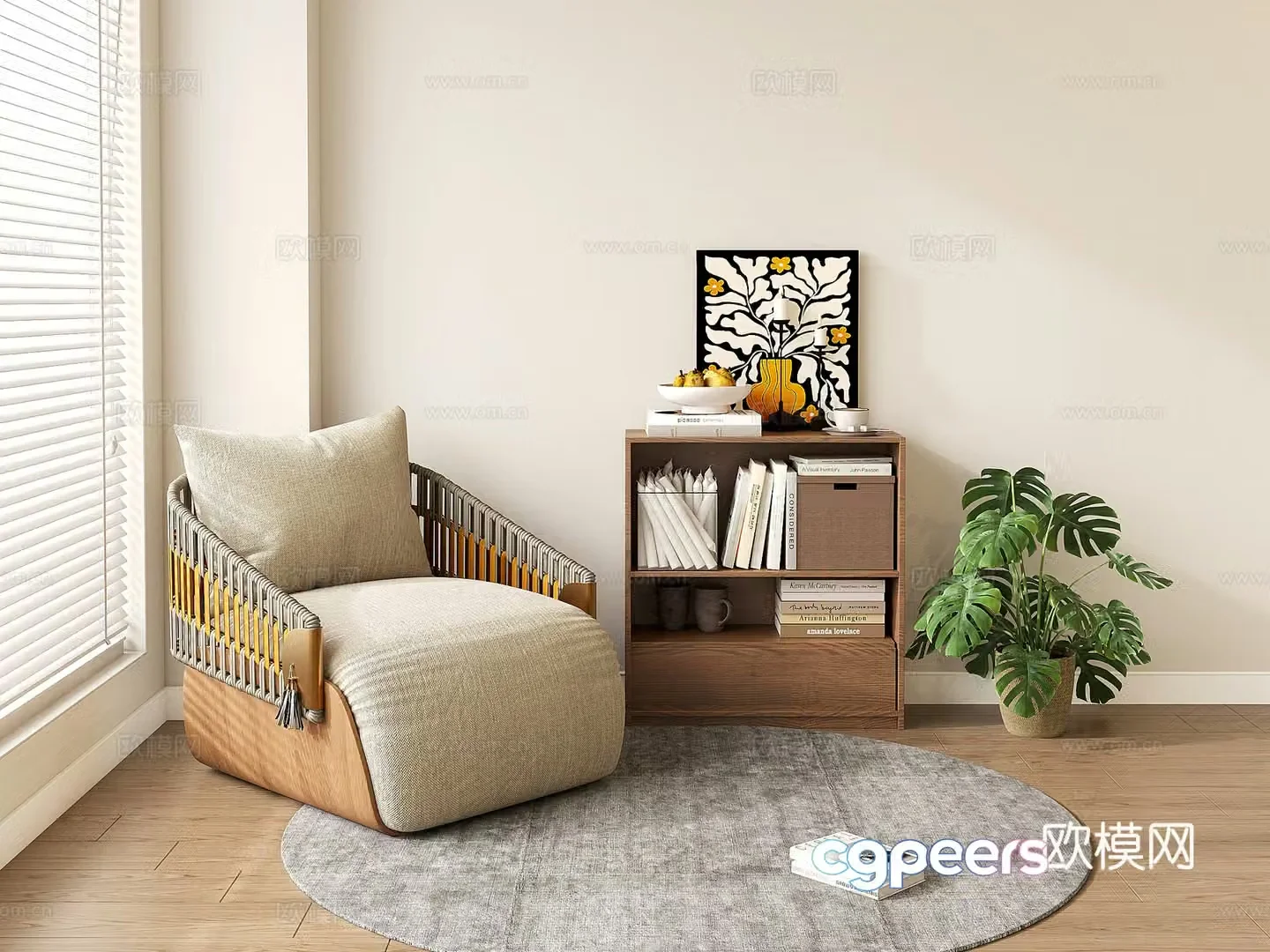 Middle-aged sofa chair casual sofa 3d model