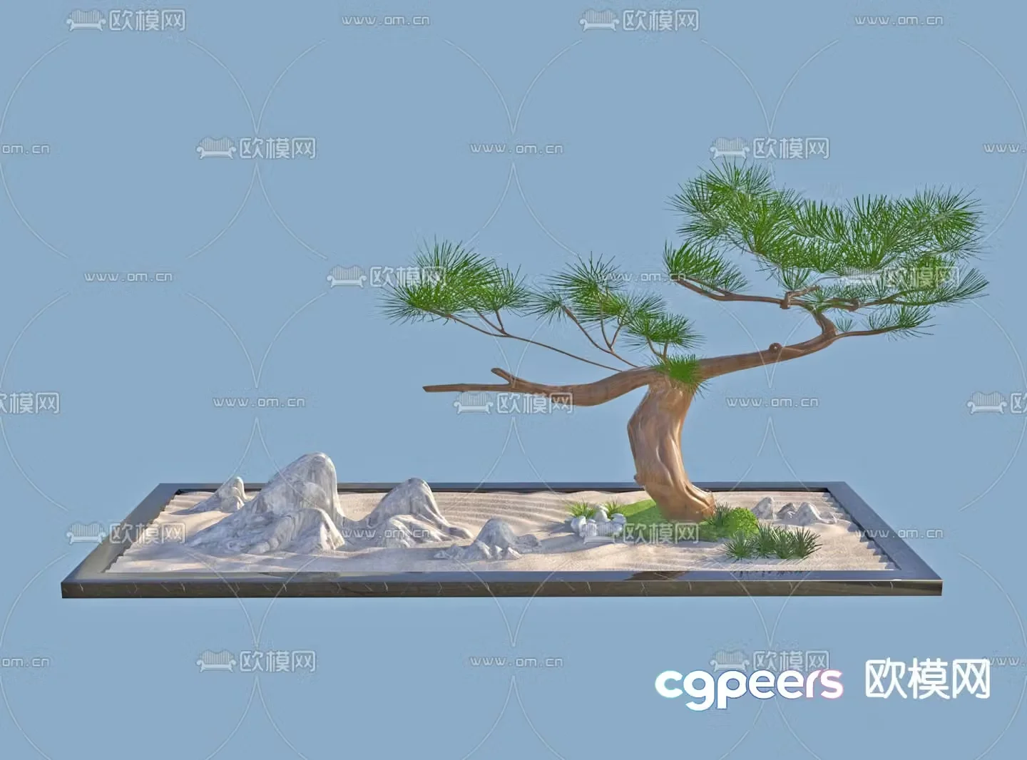 New Chinese style landscape sketch 3D model
