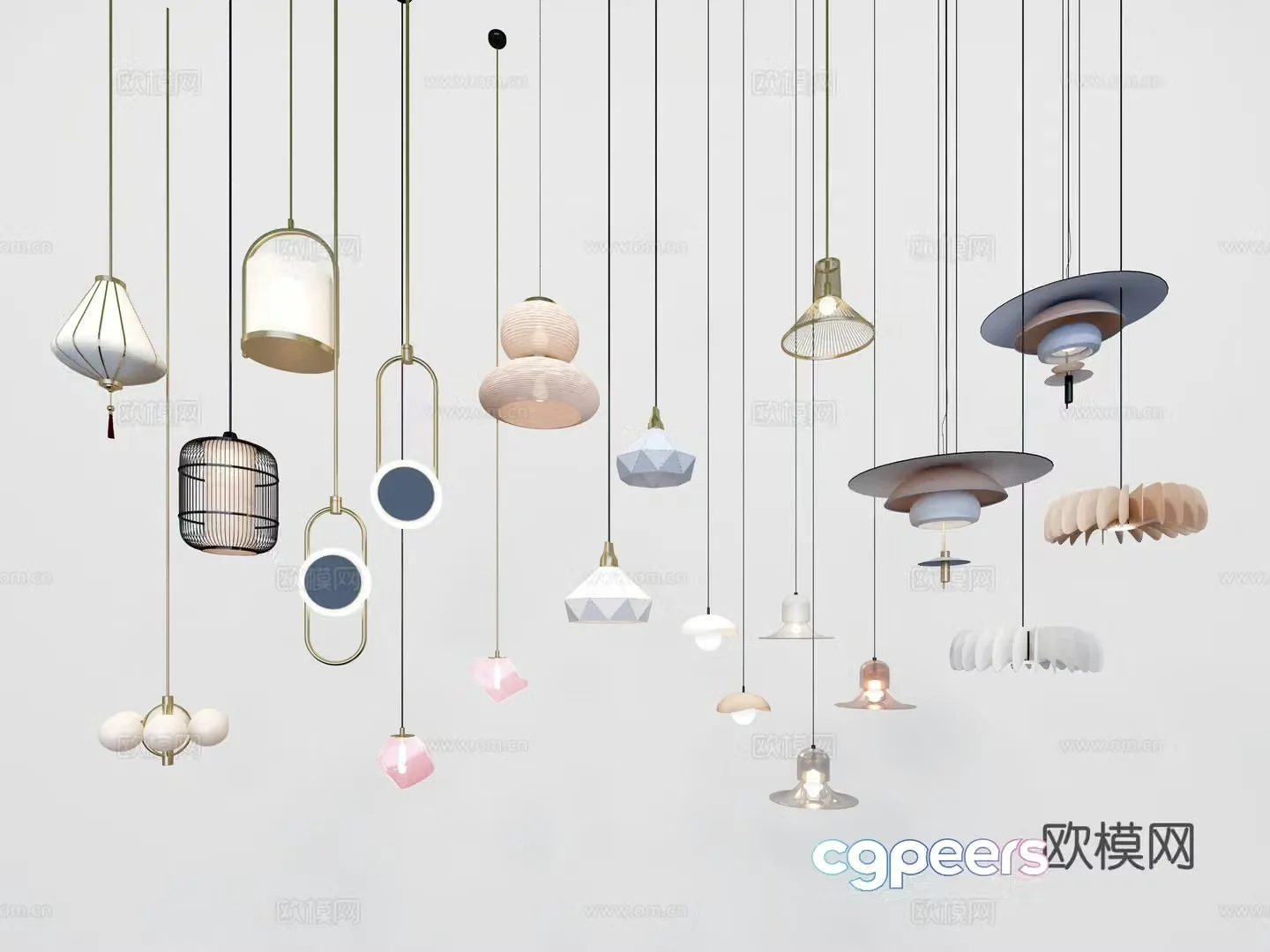 Modern small chandeliers 3d model