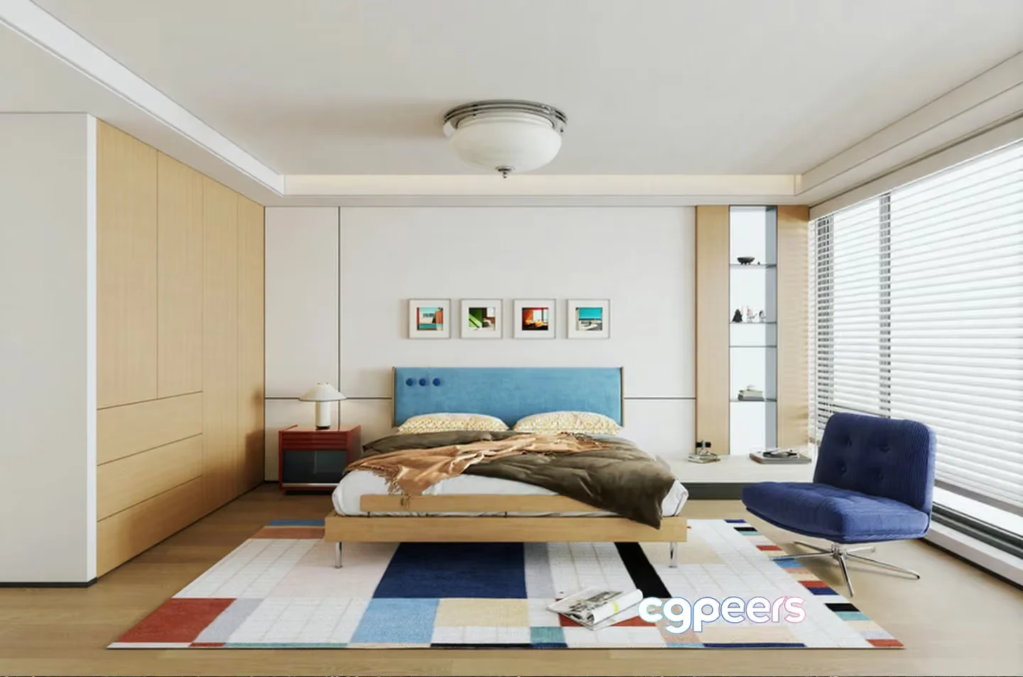 Cozy Modern Bedroom 3D Model – 16438 – VRAY Render