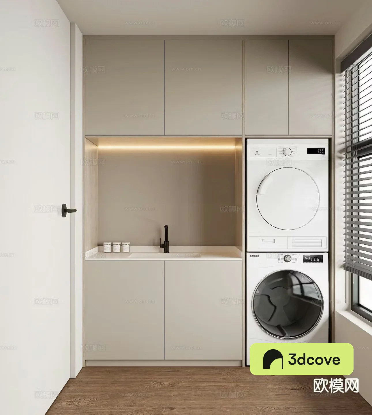 Modern balcony cabinet washing machine cabinet