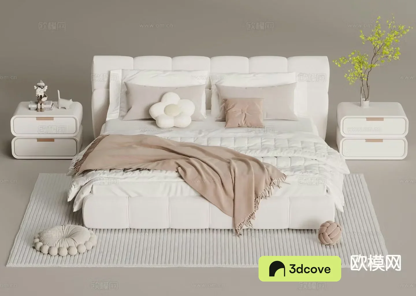 Cream style double bed