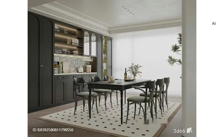 Modern Dining Room 3D Model – 7281 – VRAY Render
