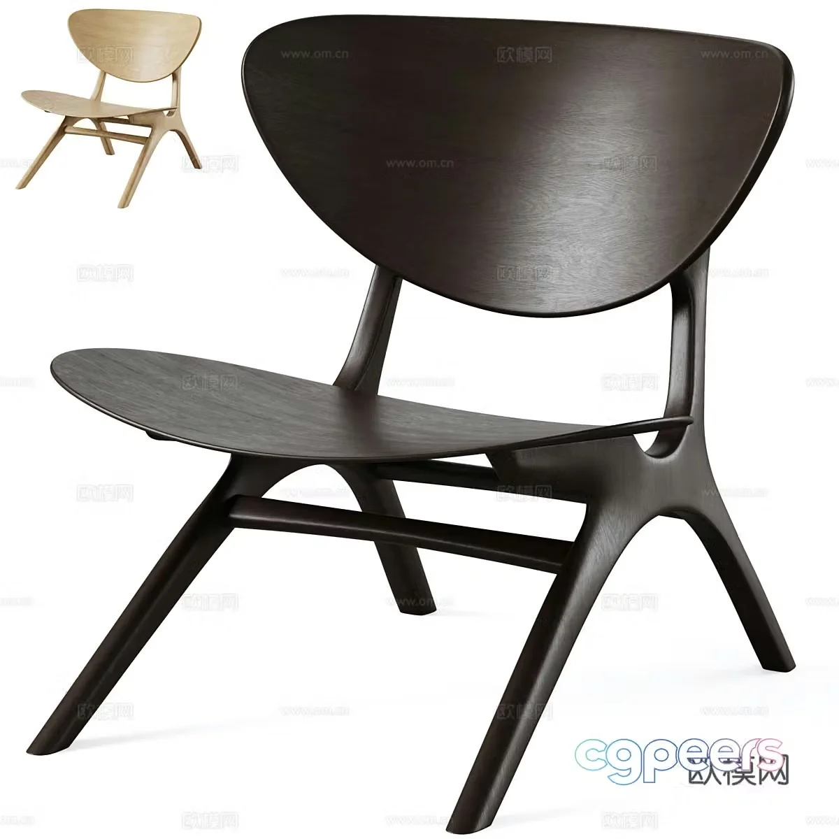 New Chinese Ethnicraft Eye leisure chair 3d model