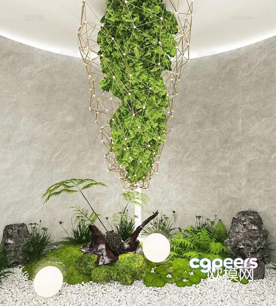 Modern interior landscape landscaping 3d model