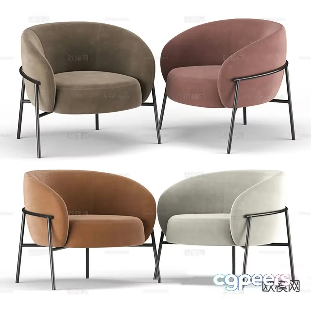 Modern chair leisure chair sofa chair 3d model